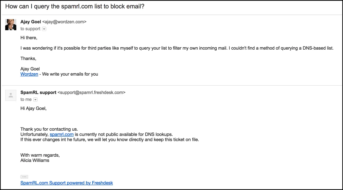 SpamRL Rejection