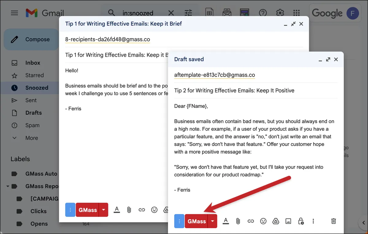 Writing an auto follow-up