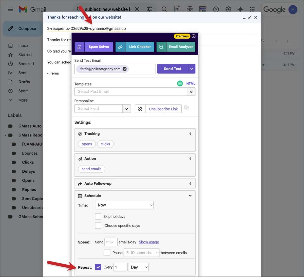 Making my search built list dynamic and setting it to recur