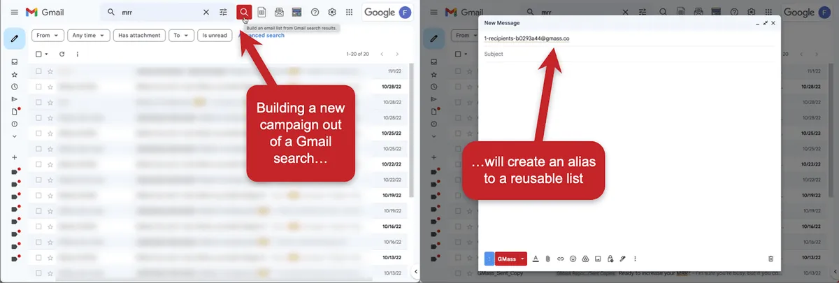 New campaigns from searches create reusable lists