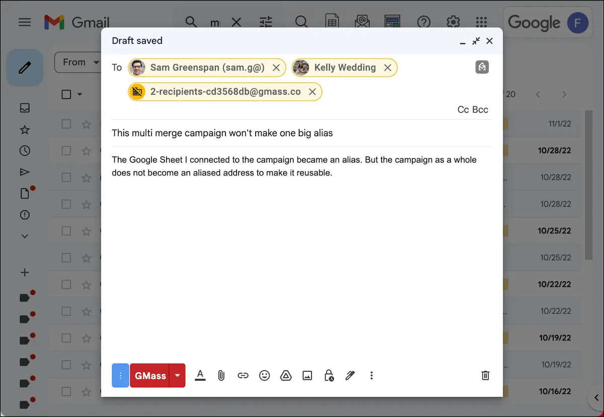 Multi merge campaigns do not create reusable lists