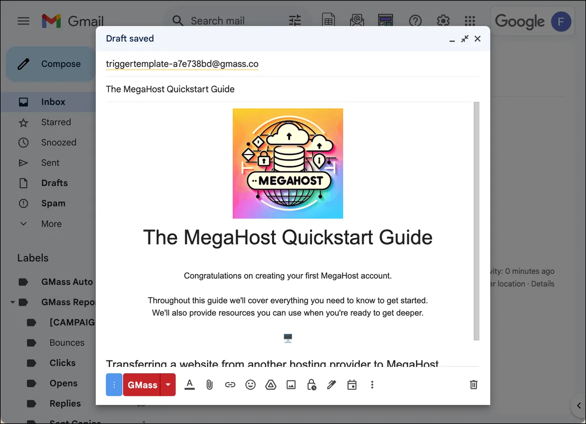 The triggered email with more onboarding