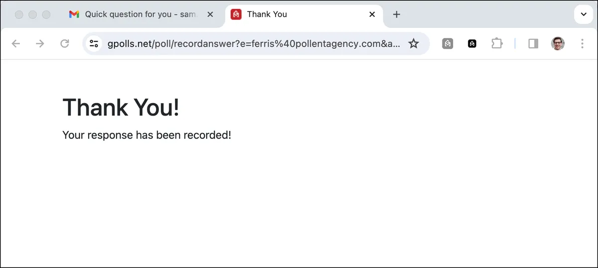 Basic landing page after someone votes