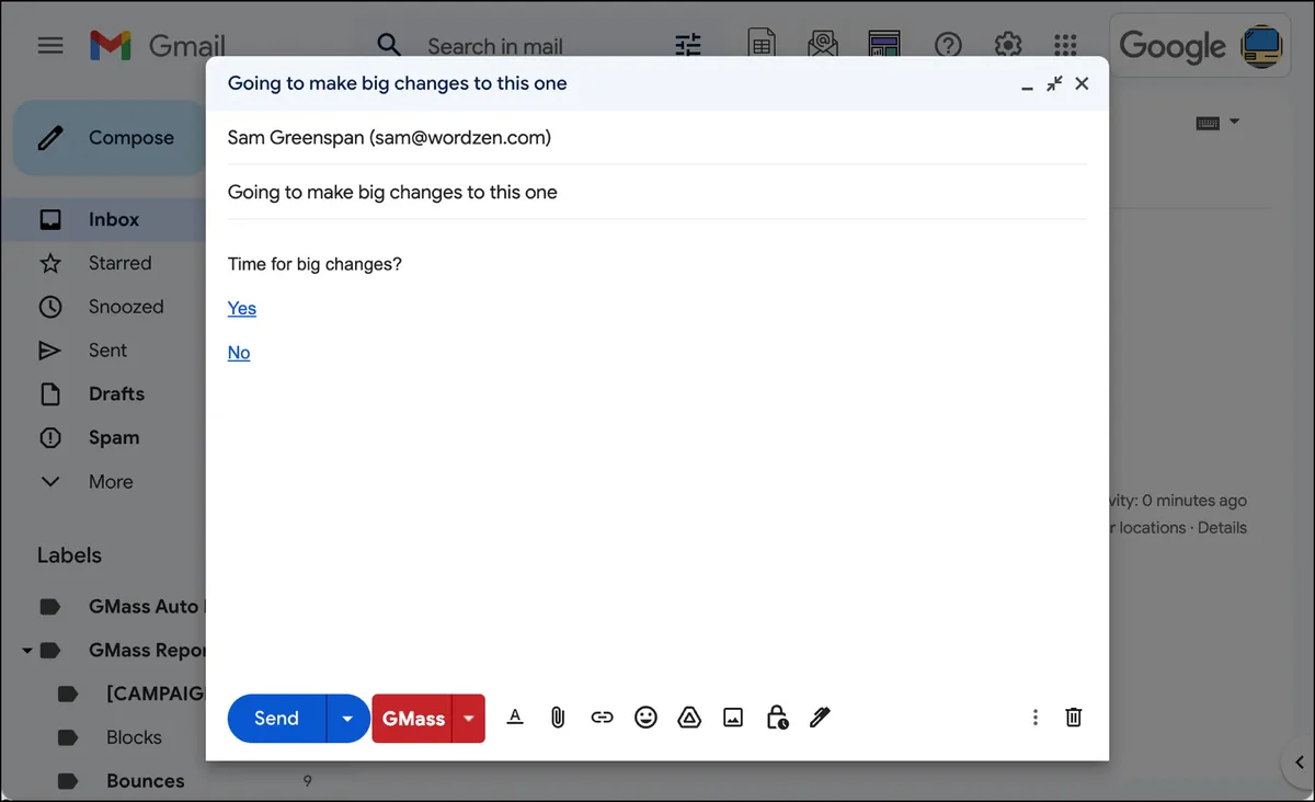 Email poll pre-change