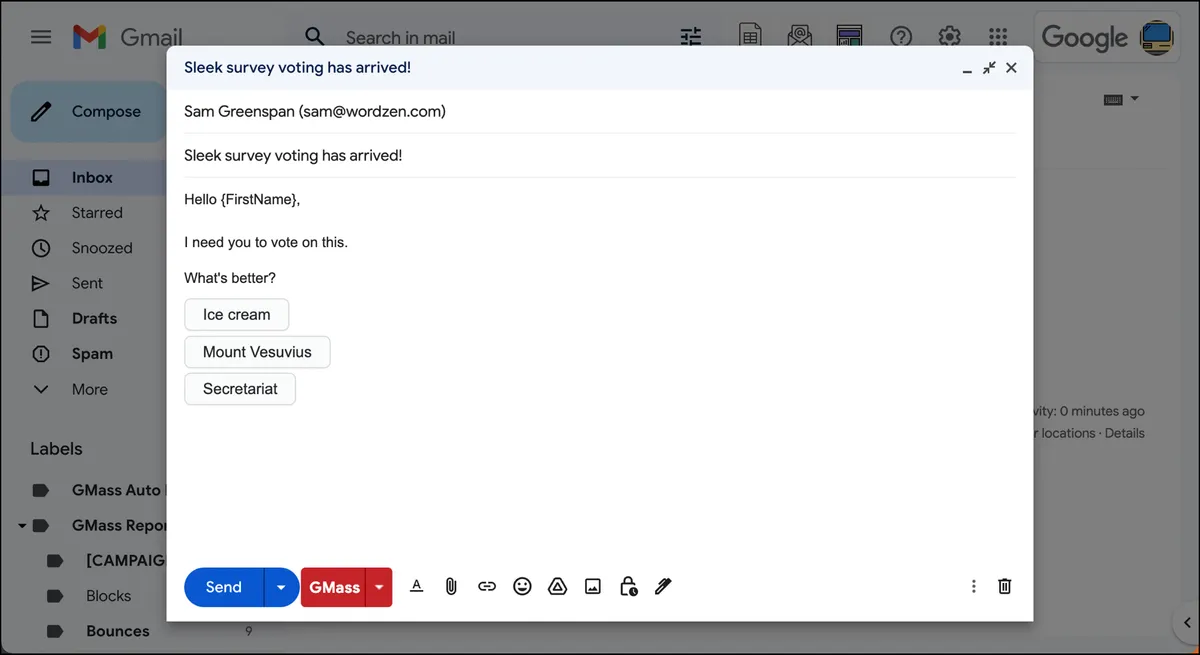 Styled poll buttons