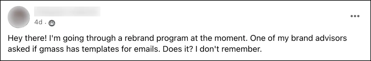 Email templates in Gmail question in GMass's facebook group