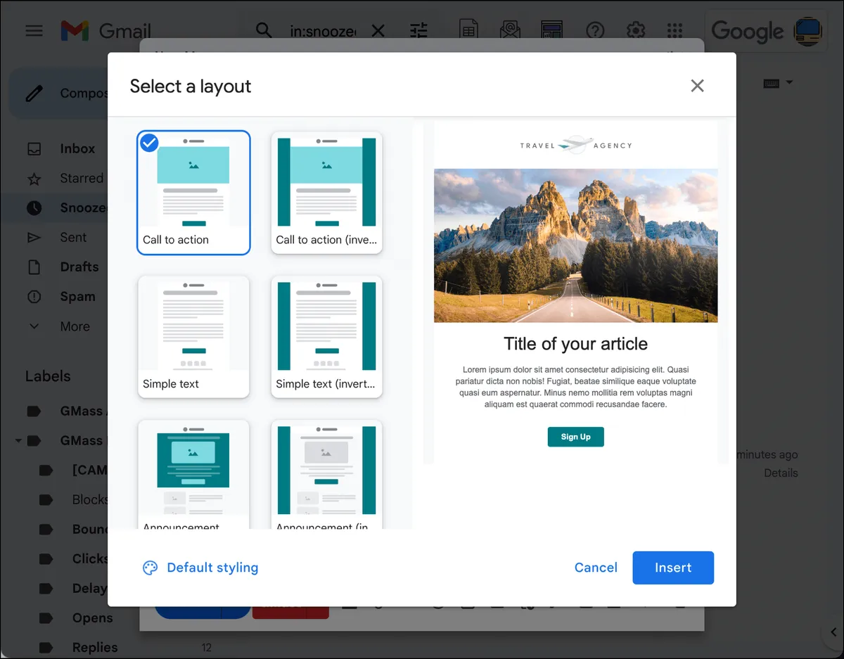 Choose and style your template