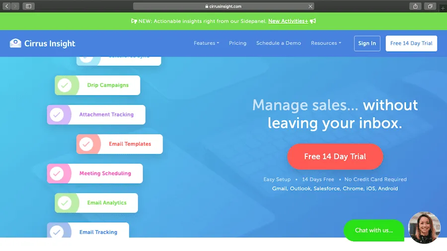 Cirrus Insight home page