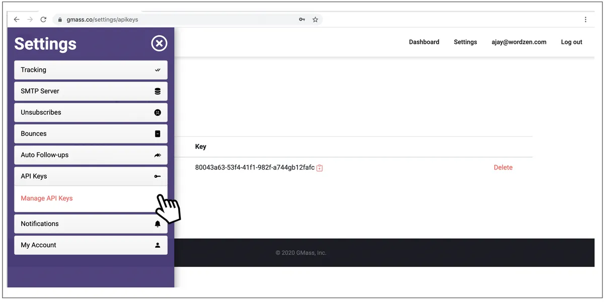 How to create an API key