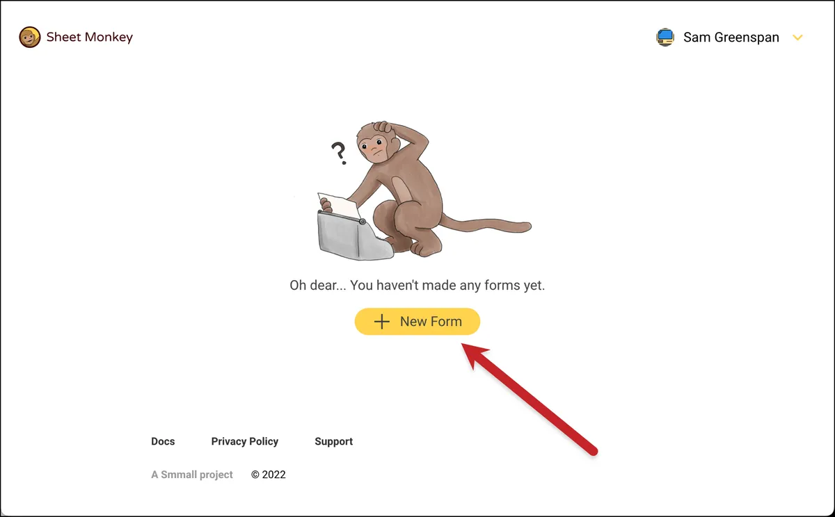 Create a new Sheet Monkey form