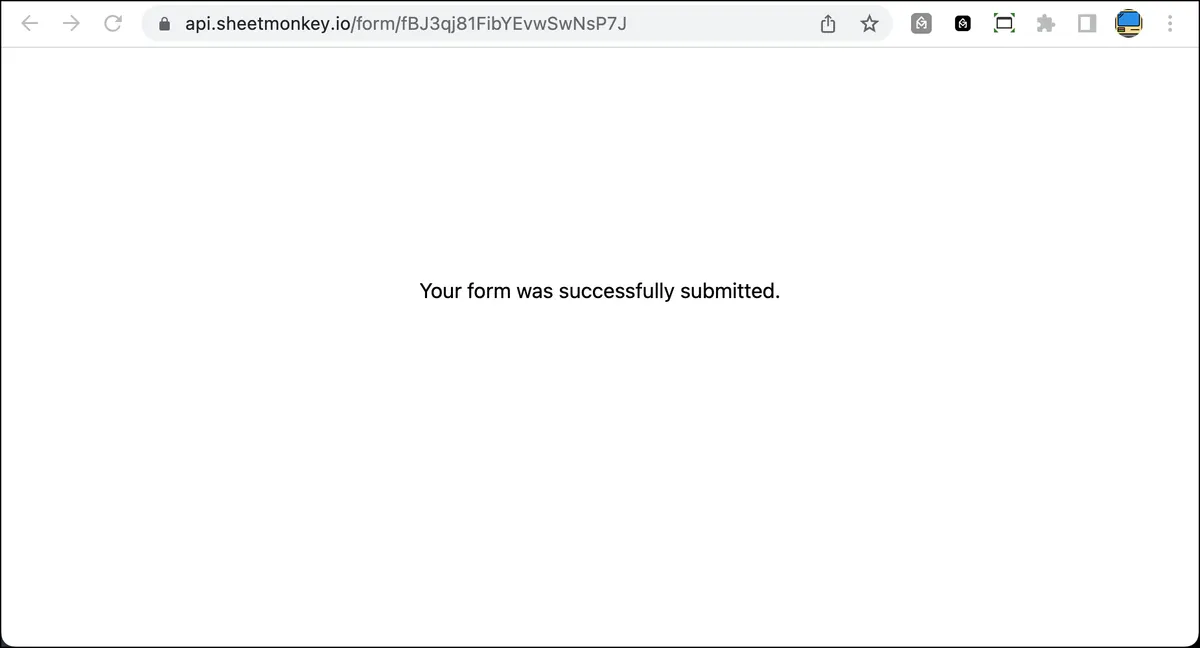 Default post-submission page