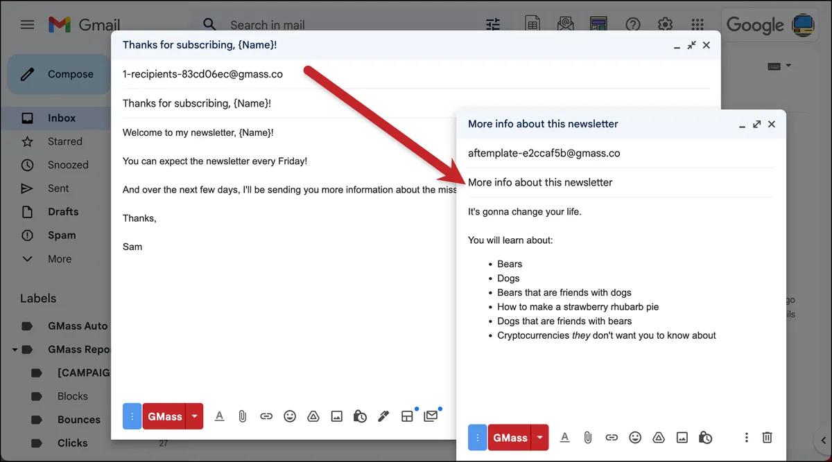 Compose your follow up
