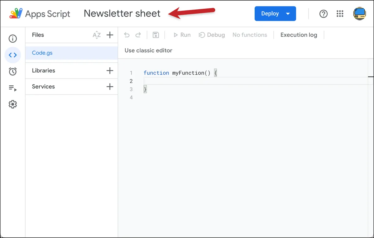 Rename Google Apps Script