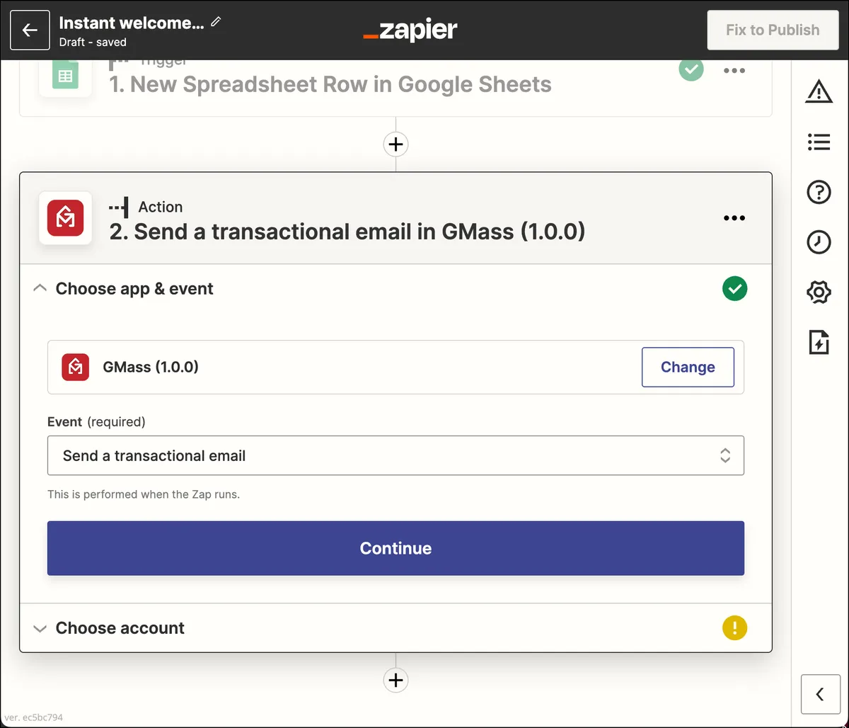 Send a transactional email in GMass