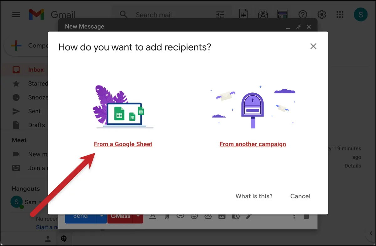 Add recipients from a Google Sheet