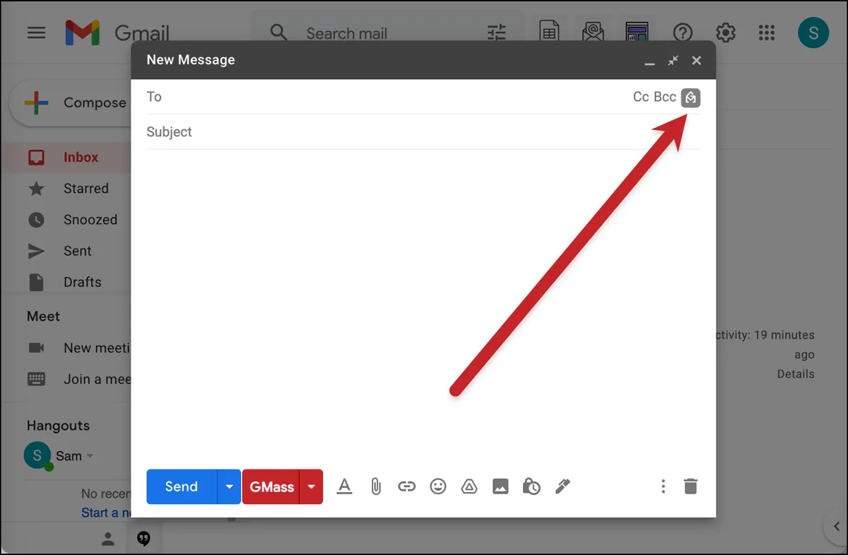 Click the GMass icon