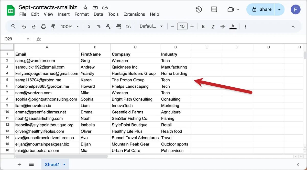 I capitalized my industry names