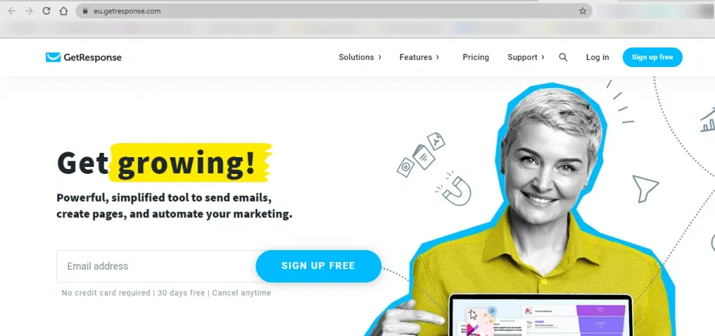 GetResponse Review_Homepage