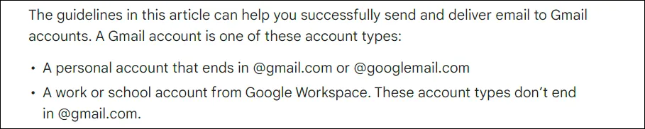 What Google used to say about the bulk sender guidelines