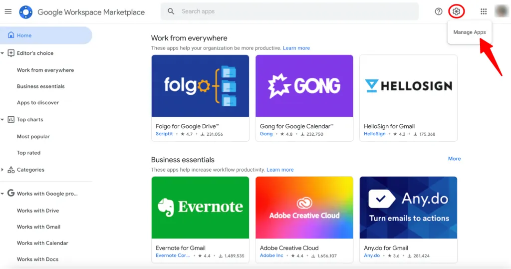manage apps