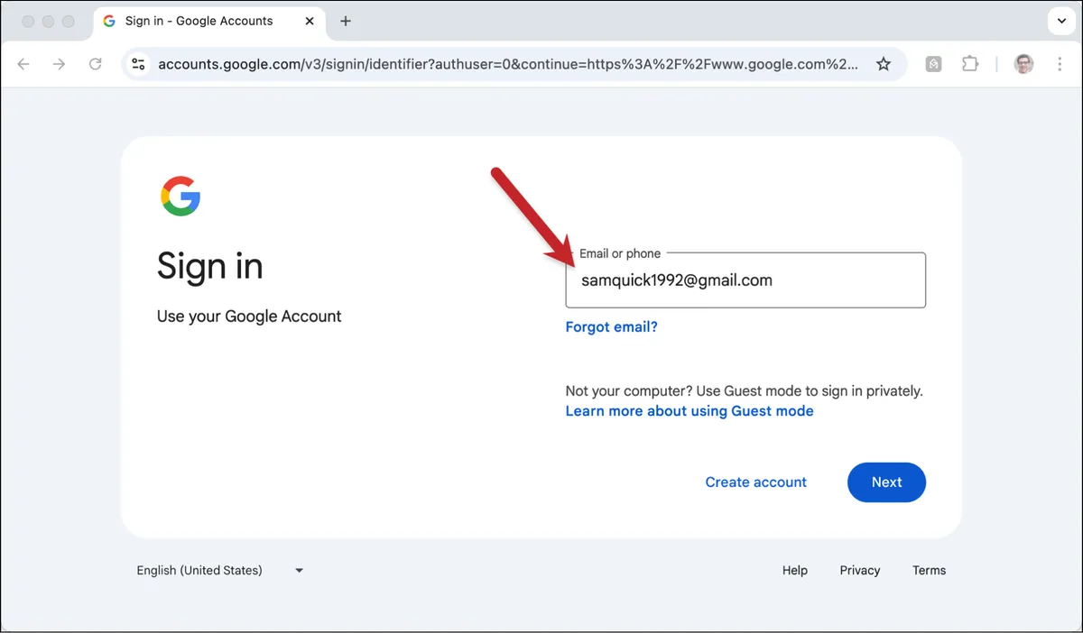 Enter your other email address