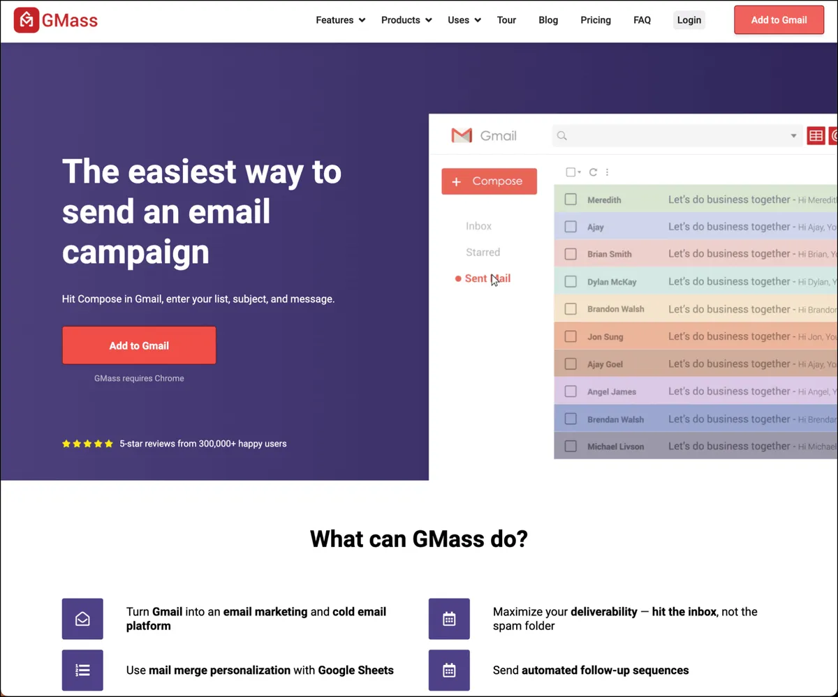 GMass turns Gmail into an email marketing platform