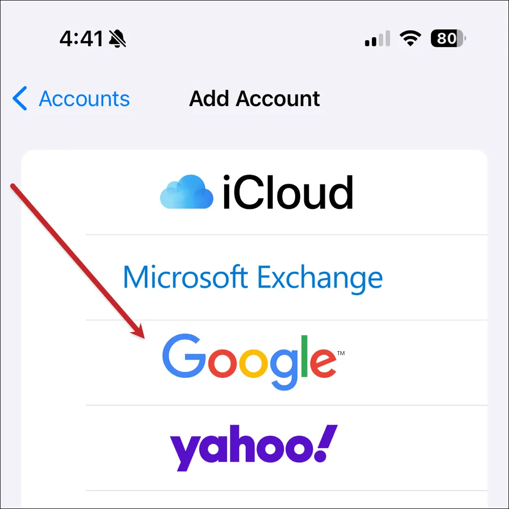 Choose a Google account