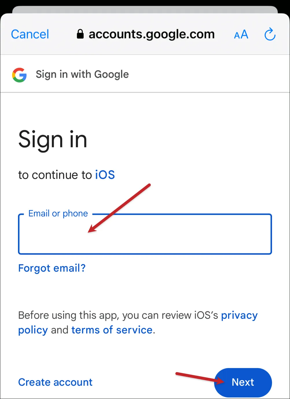 Sign into your Google account