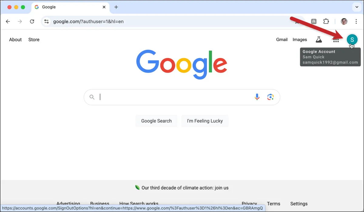 You are now logged into that other account in your browser
