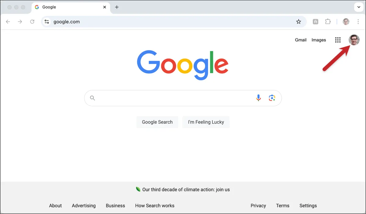 Click your profile icon to begin logging into another Gmail account