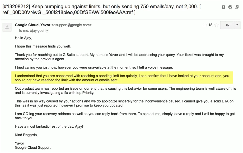 How to Fix Gmail Error: You have reached a limit for sending mail. your message was not sent.
