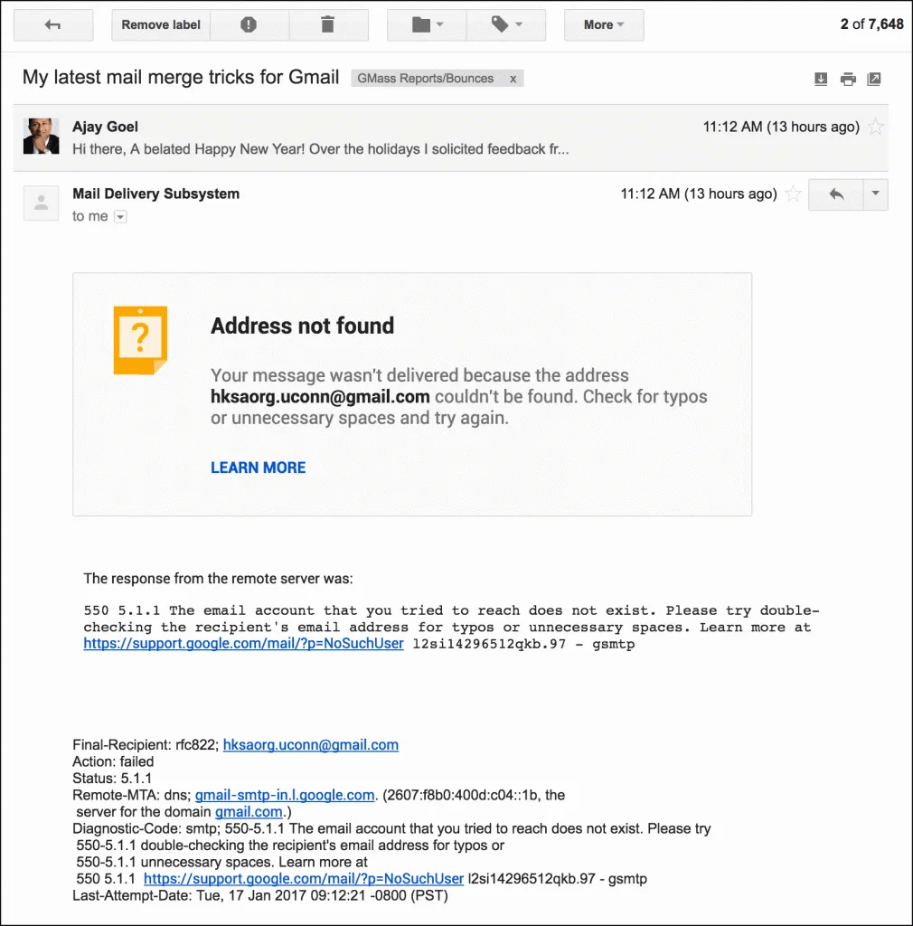 Gmail rolls out a new and prettier bounce notification format
