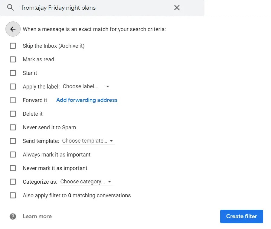 Add forwarding address