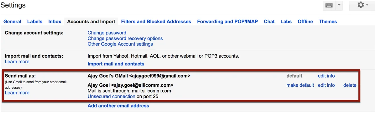 Gmail Send Mail As