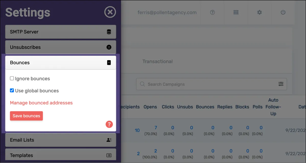 GMass's bounce management allows for global bounce sharing