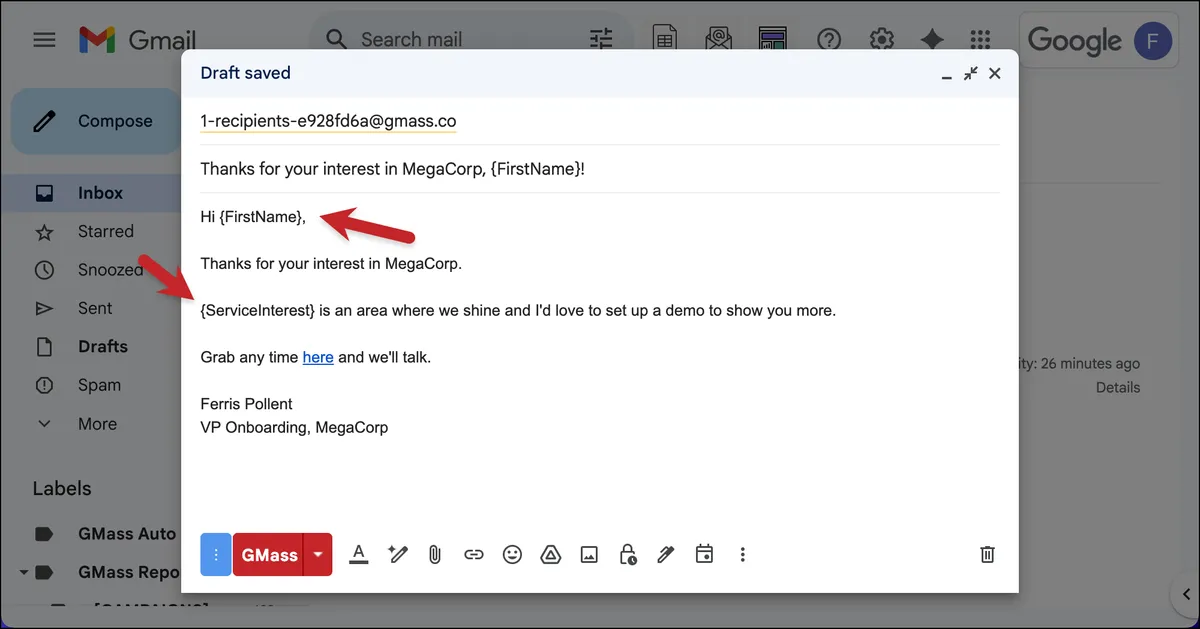 Use mail merge tags