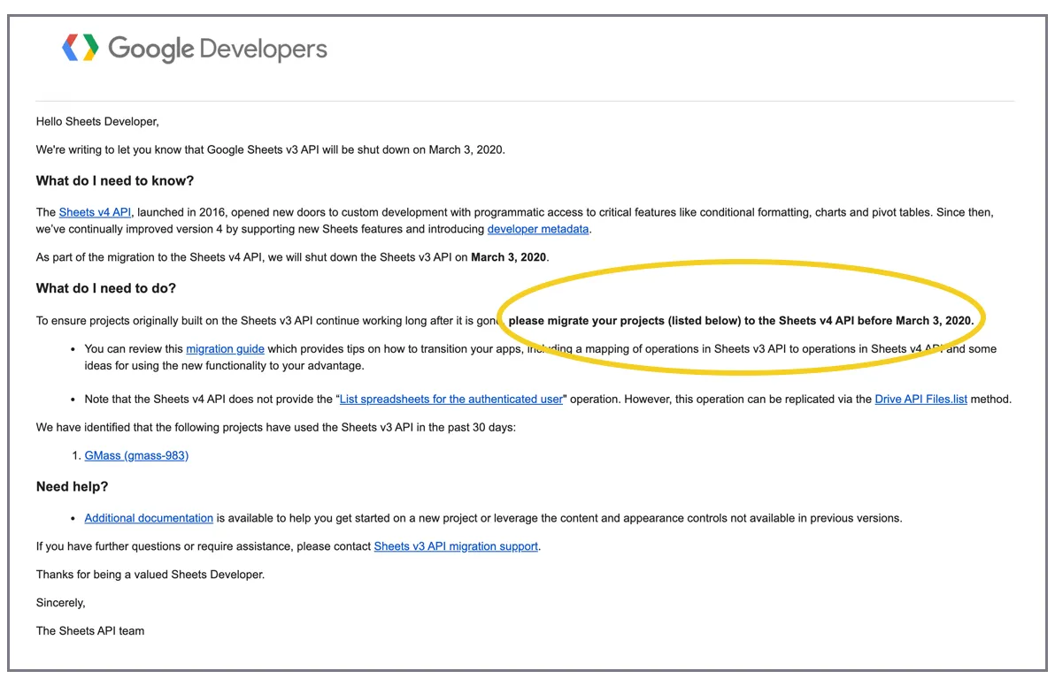 Google Sheets API Announcement