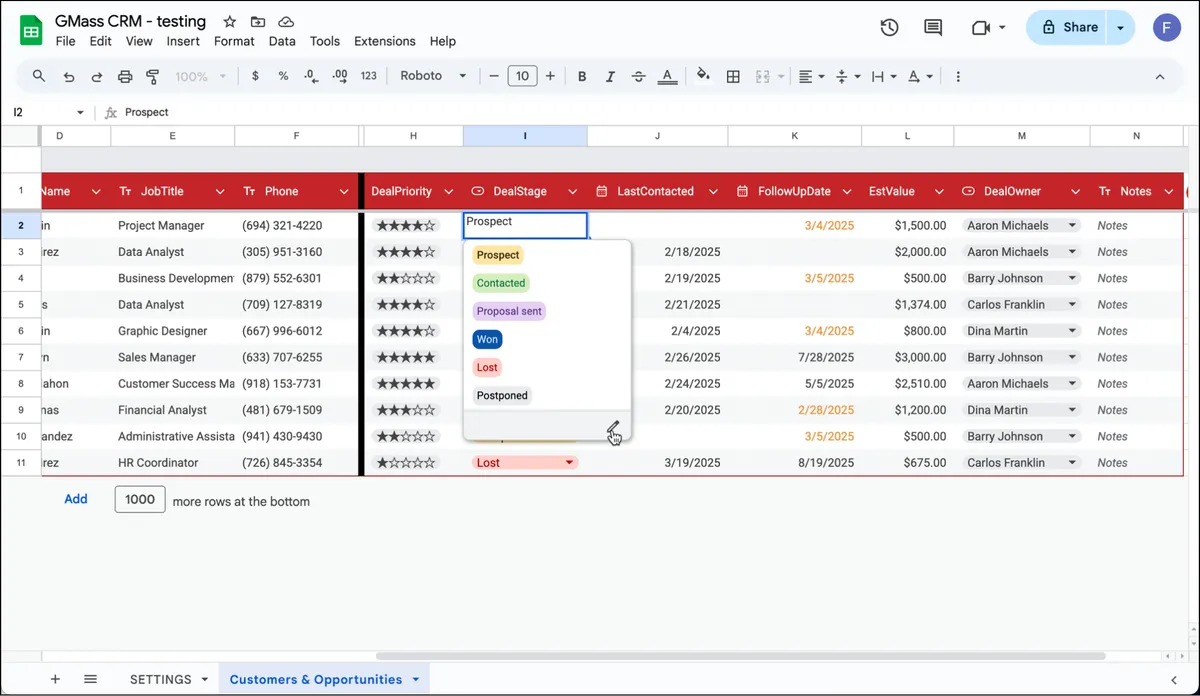 Change the dropdown menus.