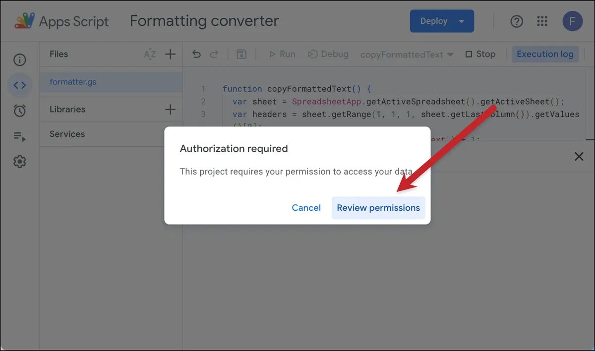 Google Apps Scripts require permissions