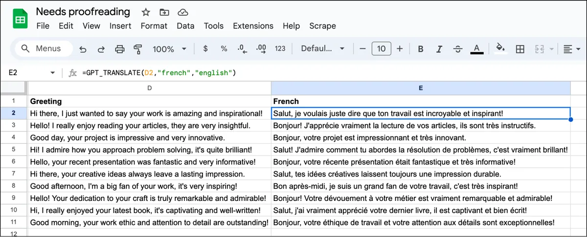 Using the GPT_TRANSLATE function