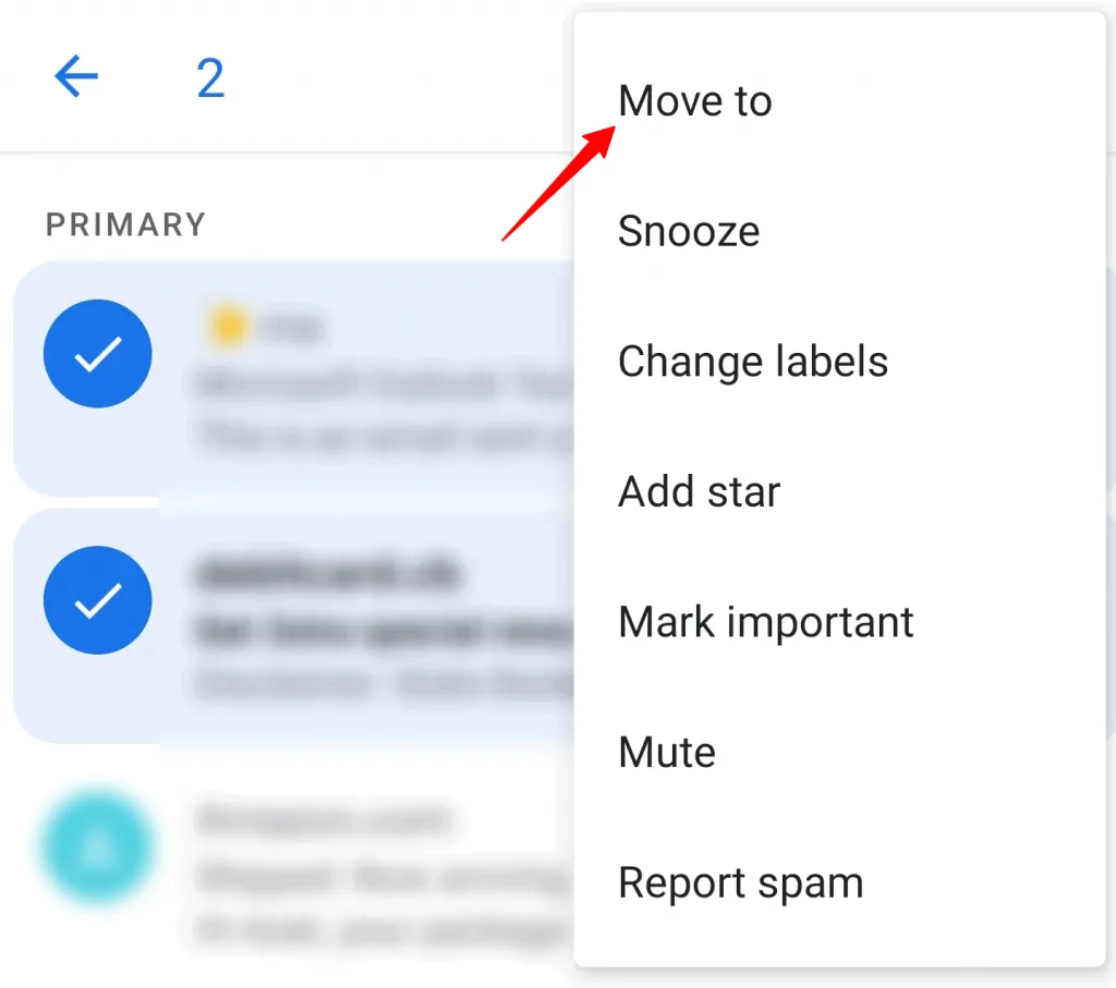 Move to option