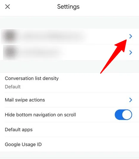 Select gmail account