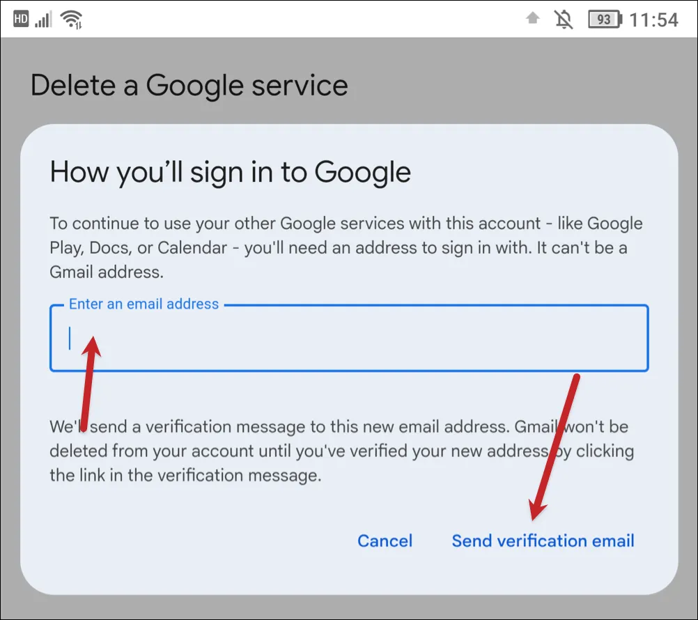 Enter your alternative email