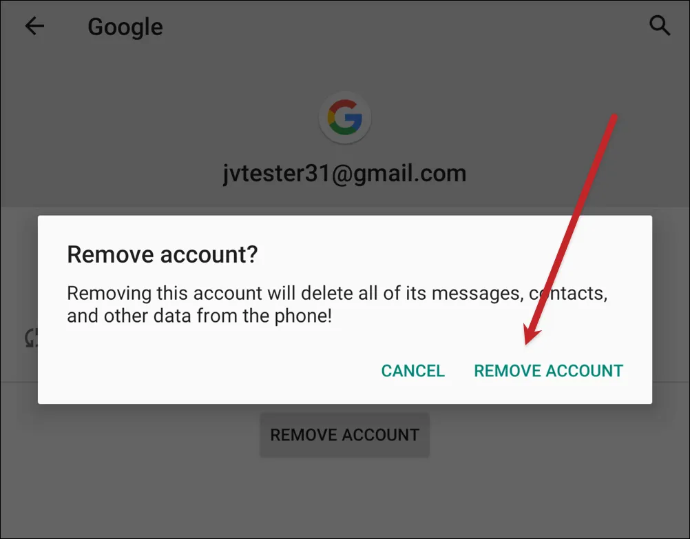 Confirm you want to remove that image