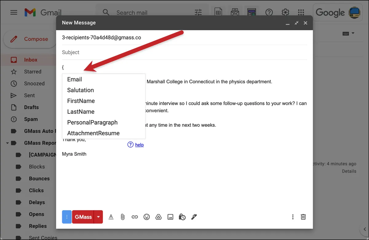 Use merge tags to compose