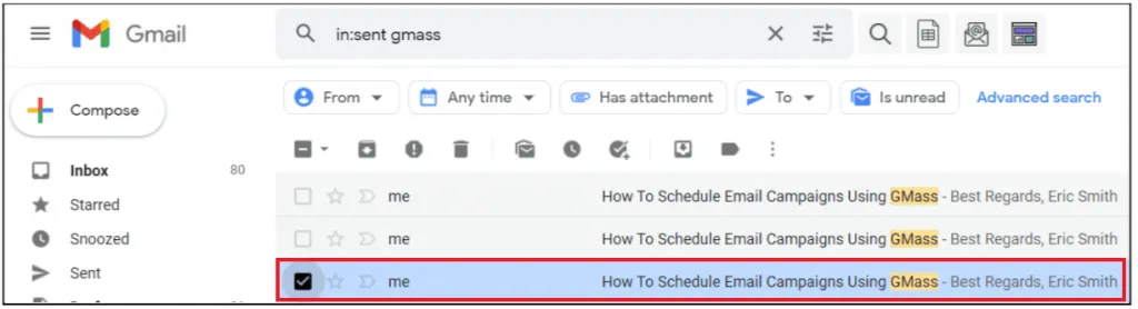 Open any email