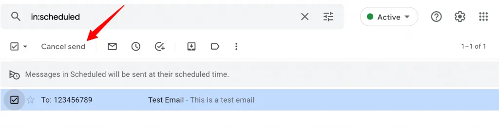 Cancel send button