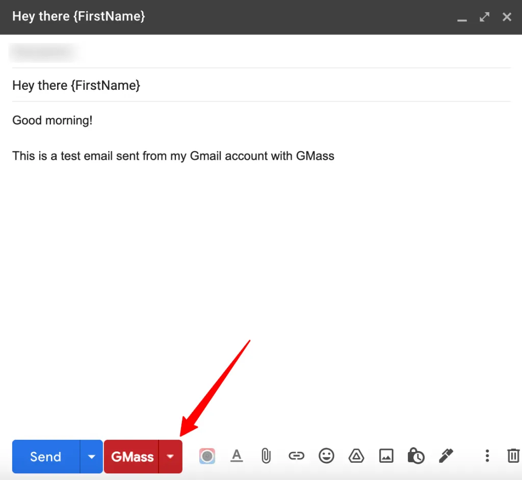 Dropdown arrow gmass
