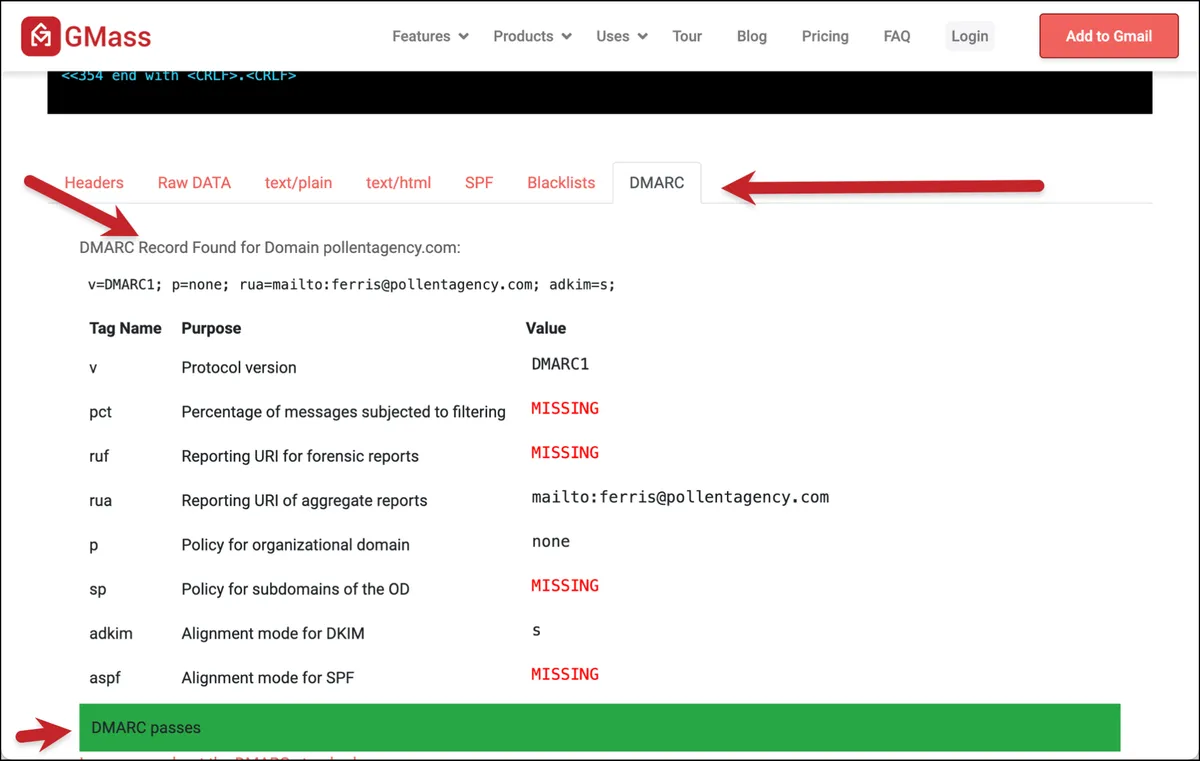 Check if you have DMARC and if not, here's how to set up DMARC