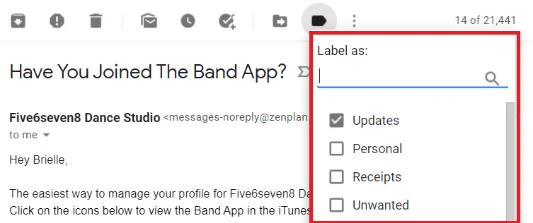 Label as
